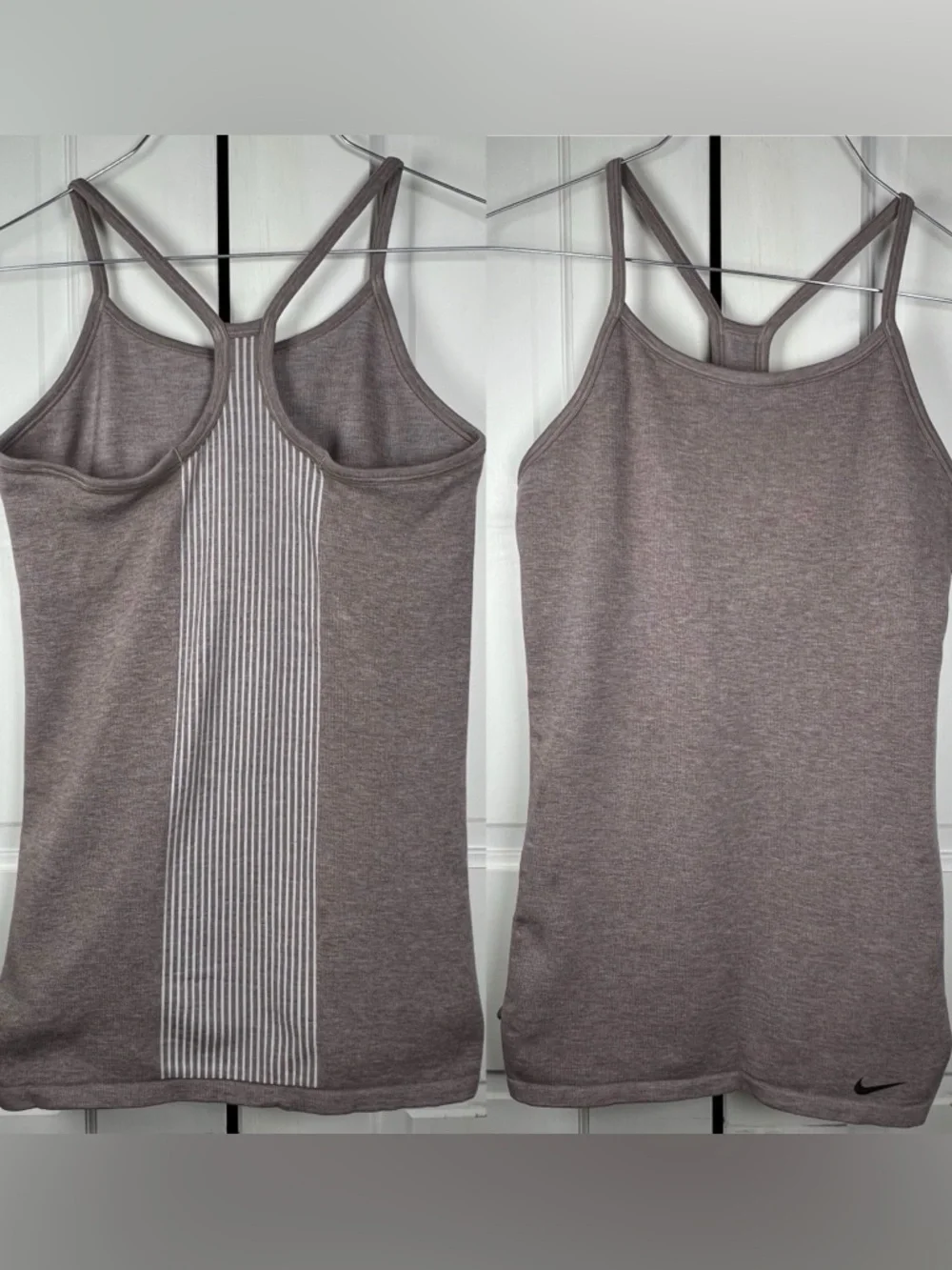 Nike Women's Racerback Sports Top Light Brown/white Inner Bra Size L